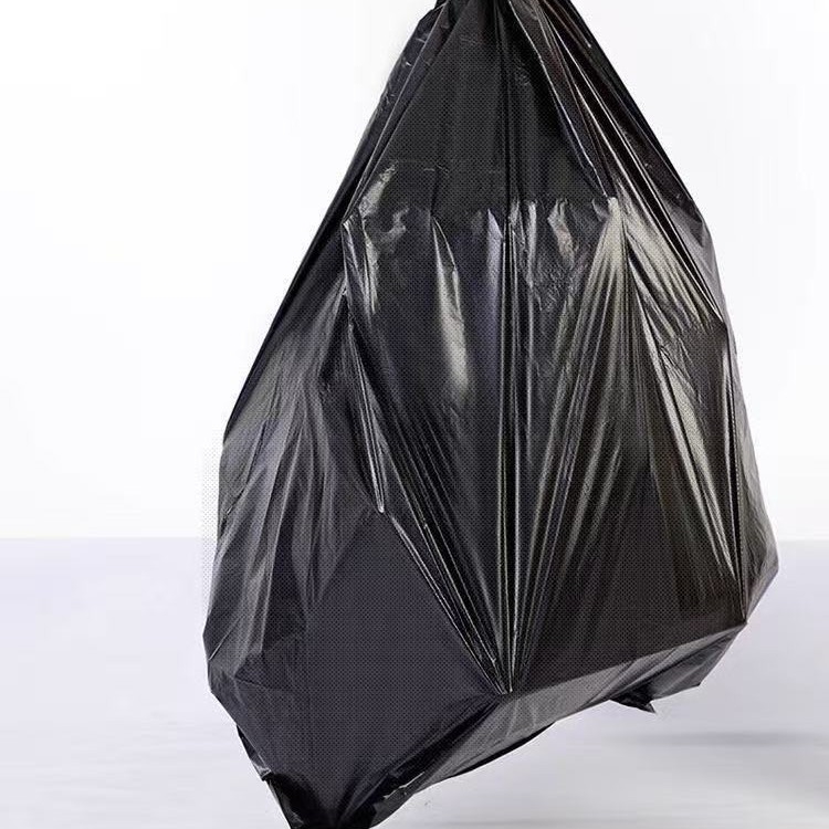 Velike crne vreće za smeće od PE plastike, s plosatim otvorom, jednokratne, za kuhinju