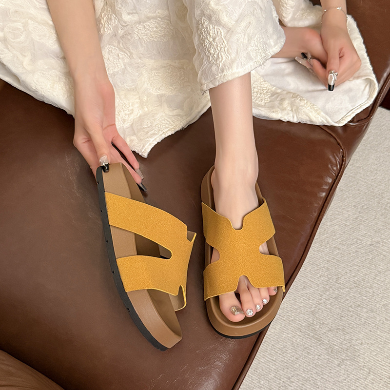 C-55 Sandale s debelim potplatom i kopčom u Birkenstock stilu, casual otvoreni prsti, retro slip-on za plažu, rimski stil