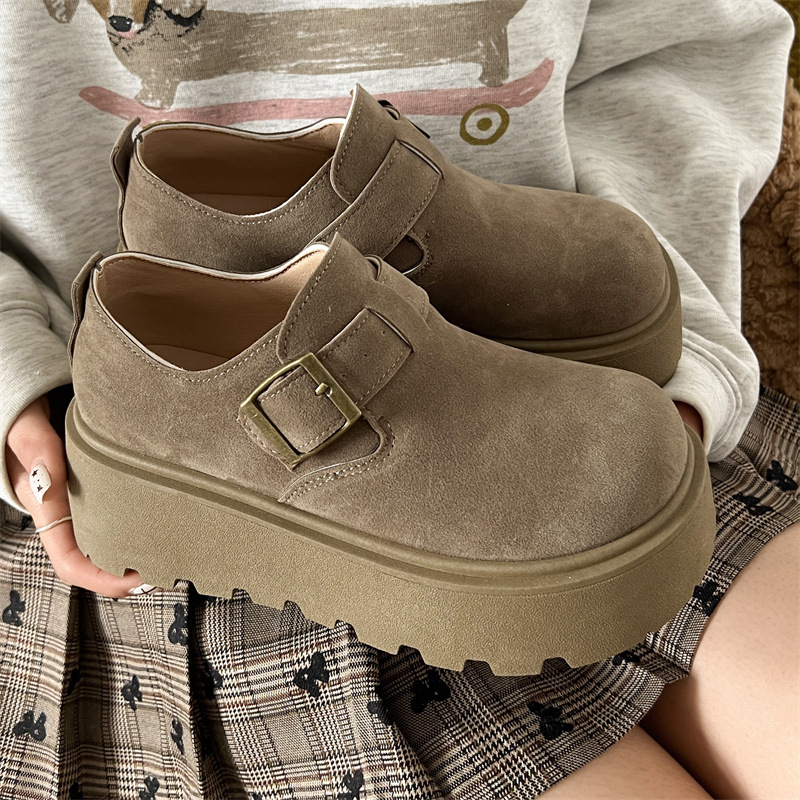 Ženske retro loaferice s debelim potplatom, casual cipele za dnevno nošenje s blagim podizanjem