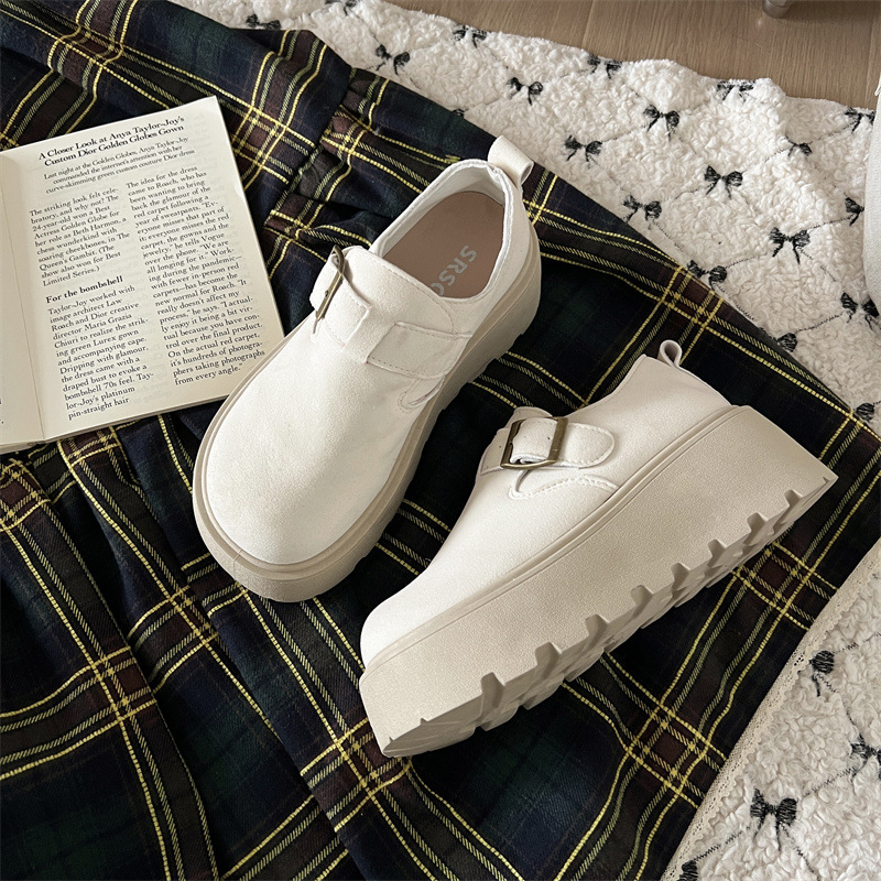 Ženske retro loaferice s debelim potplatom, casual cipele za dnevno nošenje s blagim podizanjem