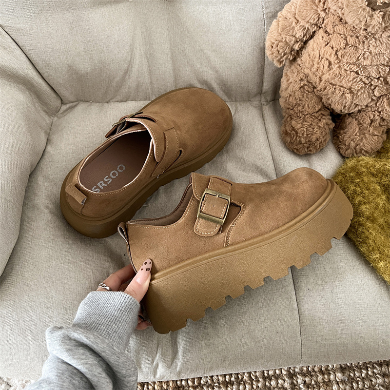 Ženske retro loaferice s debelim potplatom, casual cipele za dnevno nošenje s blagim podizanjem
