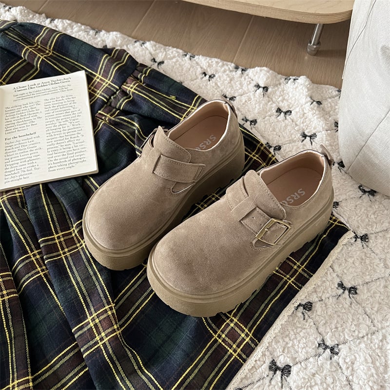 Ženske retro loaferice s debelim potplatom, casual cipele za dnevno nošenje s blagim podizanjem