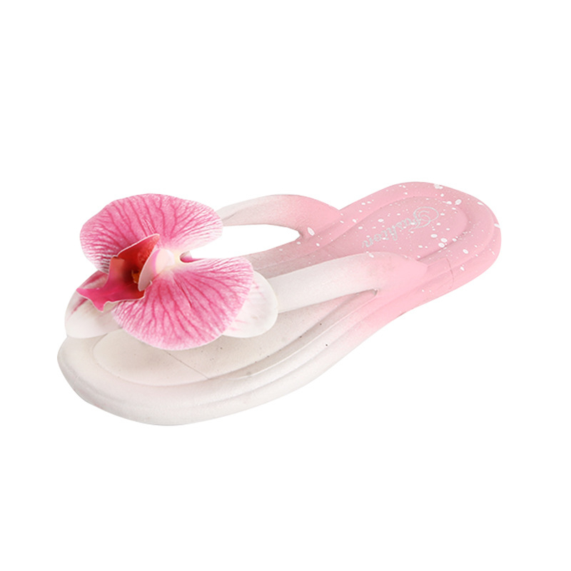 Ženske japanke s cvjetnim uzorkom Phalaenopsis orhideje, plažne sandale za ljetne odmore, mekani potplat, stil vile