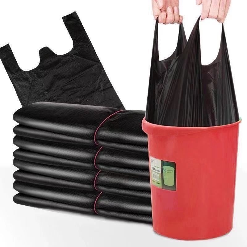 Crna PE vreća za otpadke, 32-40 L, ručna, deblja, kuhinja i ured, stil prsluka