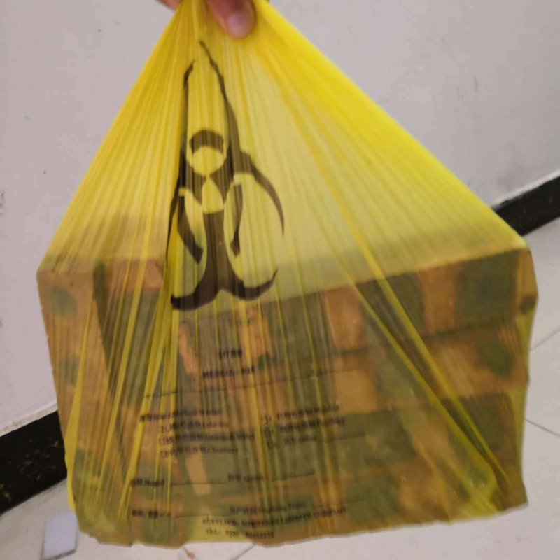 Torba za bolnički medicinski otpad, jednokratna, tip s ravnim otvorom, debela žuta vreća za otpad 45×50 cm