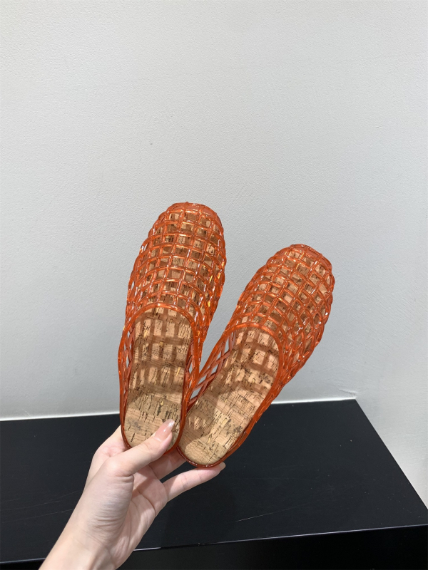 Ženske kristalne jelly tenisice sa zatvorenim prstom, ravna potplat, prozirni mrežasti gornji dio, slip-on