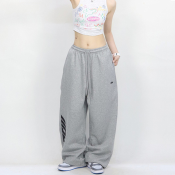Originalne hip-hop streetwear hlače za trening, opuštenog ravnog kroja sa šnirlom, vitka silueta, poliesterna smjesa