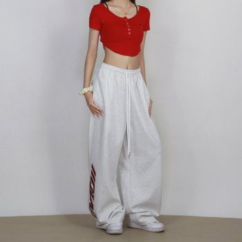Originalne hip-hop streetwear hlače za trening, opuštenog ravnog kroja sa šnirlom, vitka silueta, poliesterna smjesa