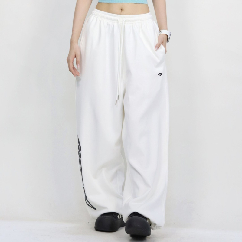 Originalne hip-hop streetwear hlače za trening, opuštenog ravnog kroja sa šnirlom, vitka silueta, poliesterna smjesa