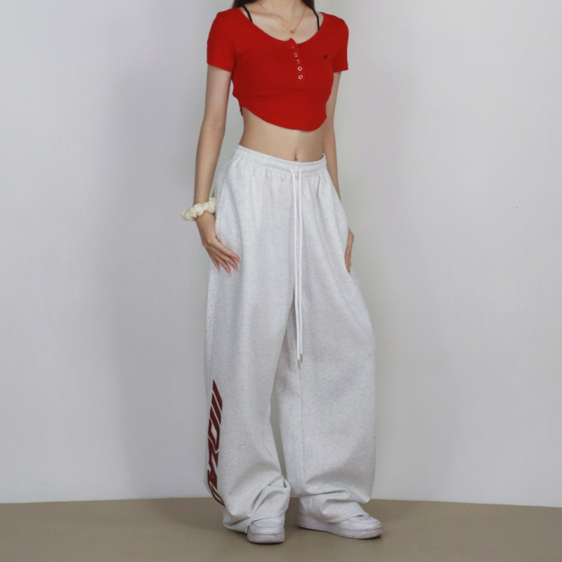 Originalne hip-hop streetwear hlače za trening, opuštenog ravnog kroja sa šnirlom, vitka silueta, poliesterna smjesa