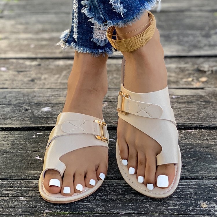 Γυναικείοι σάνδαλοι με φαρδιά σόλα και κάλυψη δακτύλων, μεγάλο μέγεθος - Καλοκαίρι 2024