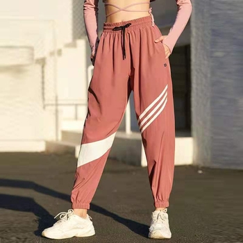 Damske sportske hlače za proljeće/ljeto 2024, brzo-sušeće, visokim strukom, dužina do gležnja, slobodan kroj, za trčanje i fitness Milk Silk