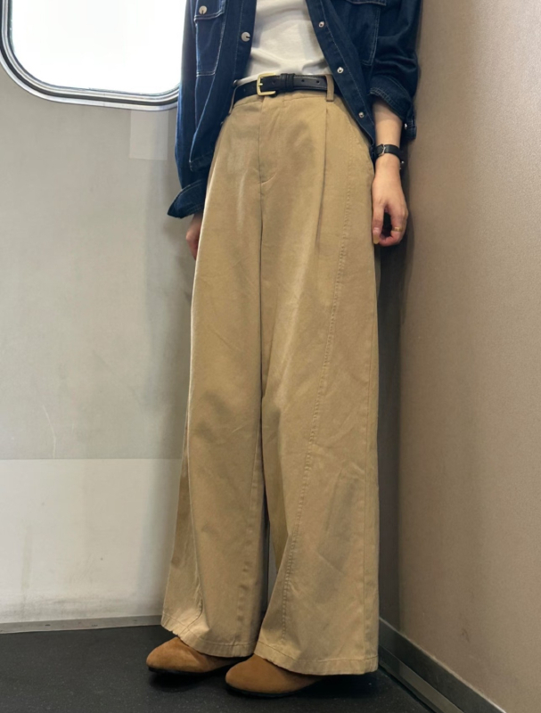 Ženske široke hlače s drapiranim detaljem, casual stil, visoki pojas, duge hlače