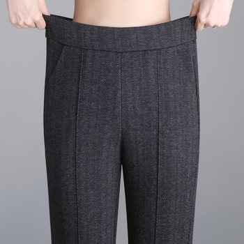 Ženske vunene hlače s mikroflareom, visokim strukom, casual i retro stil, zimska flis podstava.
