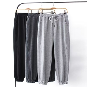 Plus-size ženske jogger hlače, korejskog stila, casual, jednobojne, s elastičnim pojasom, jesen 2025