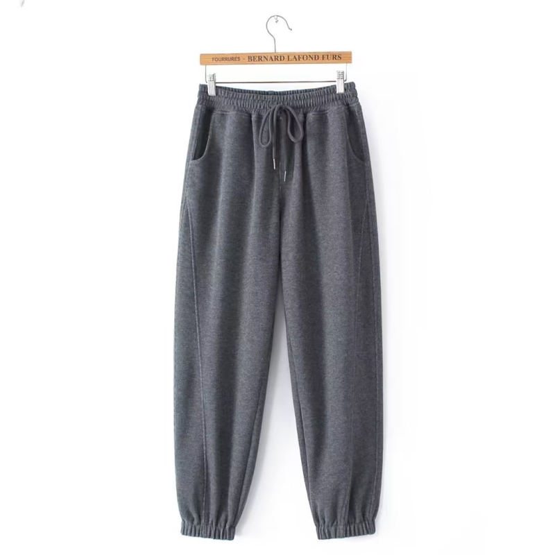 Plus-size ženske jogger hlače, korejskog stila, casual, jednobojne, s elastičnim pojasom, jesen 2025