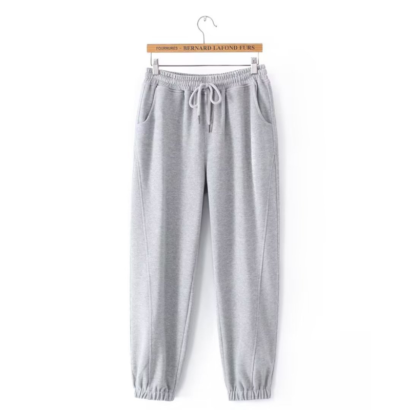 Plus-size ženske jogger hlače, korejskog stila, casual, jednobojne, s elastičnim pojasom, jesen 2025