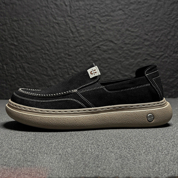 Αεράτα Παπούτσια Καμβά Slip-On για Άνδρες – Ελαφριά, Με Χοντρή Σόλα και Ευρύ Μπροστινό Μέρος