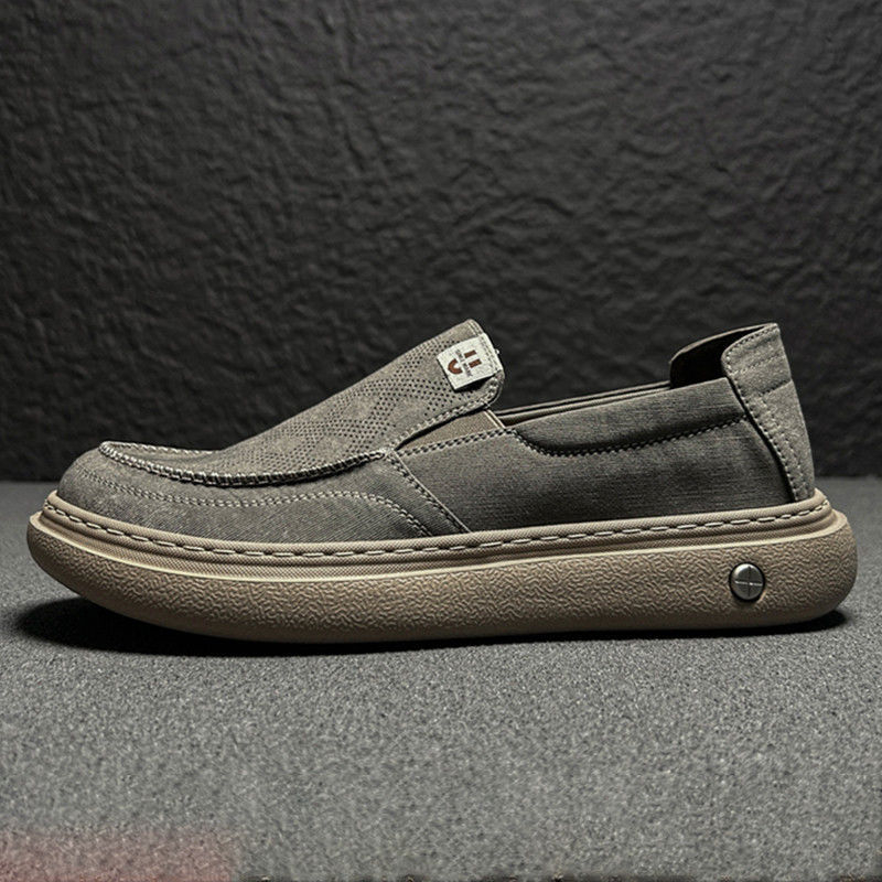 Αεράτα Παπούτσια Καμβά Slip-On για Άνδρες – Ελαφριά, Με Χοντρή Σόλα και Ευρύ Μπροστινό Μέρος