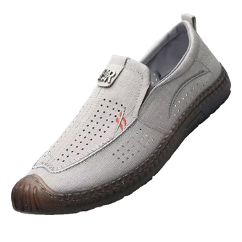 Muške ljetne slip-on loafers s prozračnim gornjim dijelom od platna, mekanim potplatom, lagane casual cipele za vožnju