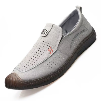 Muške ljetne slip-on loafers s prozračnim gornjim dijelom od platna, mekanim potplatom, lagane casual cipele za vožnju
