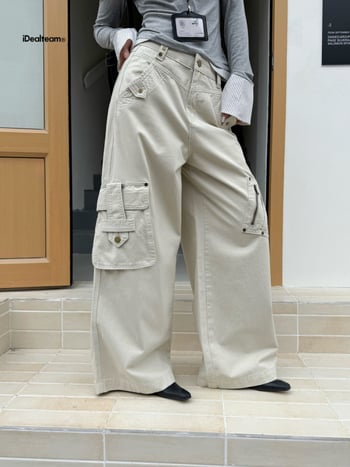 INSS ženske khaki cargo hlače u američkom retro ulično-stilskom izgledu, ljeto, široki ravni kroj