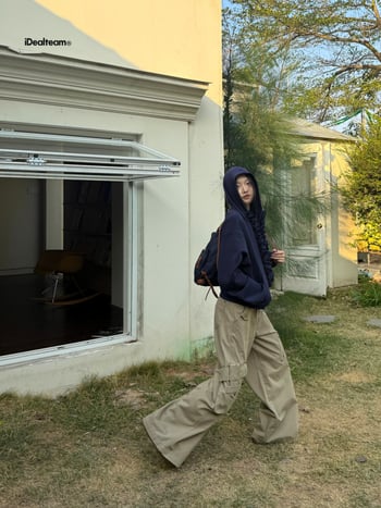 INSS ženske khaki cargo hlače u američkom retro ulično-stilskom izgledu, ljeto, široki ravni kroj