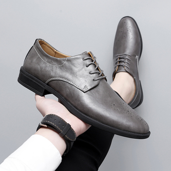 Muški kožni loafersi za svakodnevnu upotrebu, prozračni, slip-on, gumom, okrugla nosnica, niskog profila