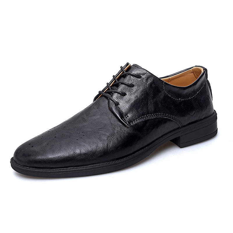 Muški kožni loafersi za svakodnevnu upotrebu, prozračni, slip-on, gumom, okrugla nosnica, niskog profila
