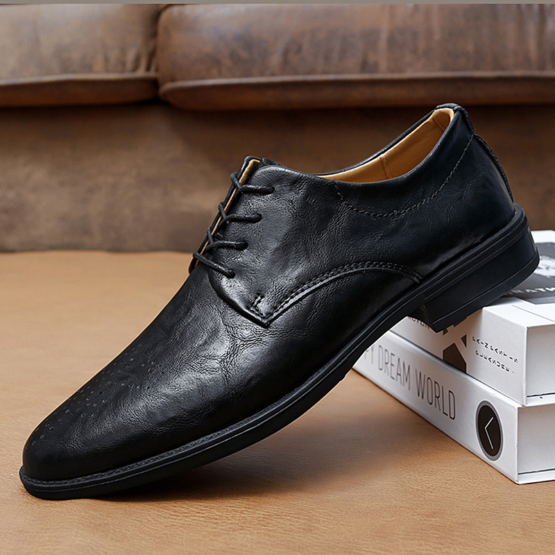 Muški kožni loafersi za svakodnevnu upotrebu, prozračni, slip-on, gumom, okrugla nosnica, niskog profila