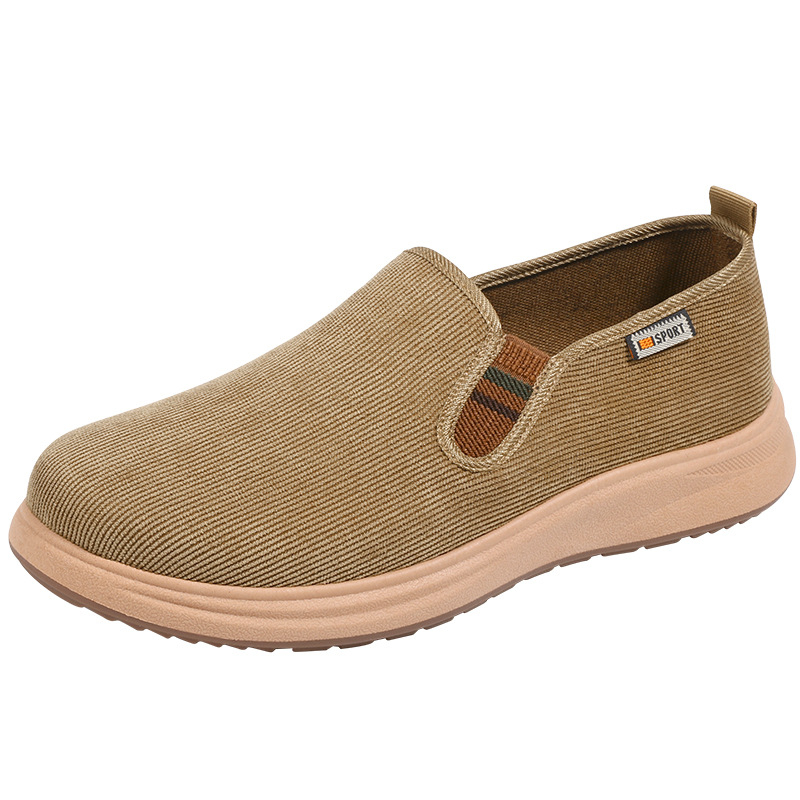 3520 Muške platnene cipele s debelim potplatom, slip-on, Old Beijing stil, proljeće-jesen, mekana podstava, protuklizno