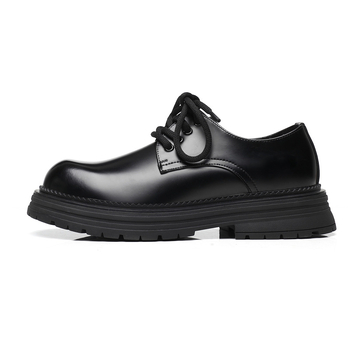 Derby muške niske Martin čizme, britanskog stila, okrugla nosnica, crne kožne radne cipele s debelim potplatom, casual i svestrane