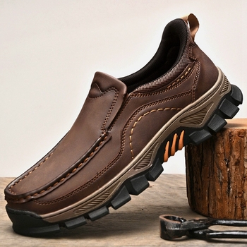 Muške slip-on cipele za jesen-zimu, PU gornji dio, debelim potplat otporna na habanje, lagani casual loaferi