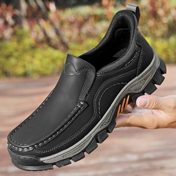 Muške slip-on cipele za jesen-zimu, PU gornji dio, debelim potplat otporna na habanje, lagani casual loaferi