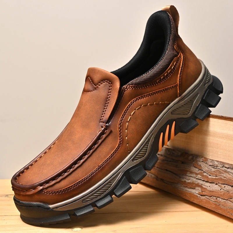 Muške slip-on cipele za jesen-zimu, PU gornji dio, debelim potplat otporna na habanje, lagani casual loaferi