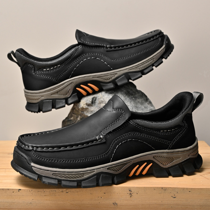 Muške slip-on cipele za jesen-zimu, PU gornji dio, debelim potplat otporna na habanje, lagani casual loaferi