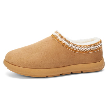 Muške tople kućne papuče s debelim potplatom, slip-on, od velura, gumeni potplat
