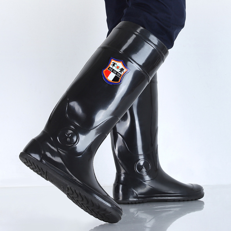 Crne PVC visoke čizme za kišu za rižna polja, otporne na habanje, vodootporne i protuklizne, unisex