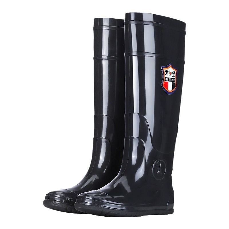 Crne PVC visoke čizme za kišu za rižna polja, otporne na habanje, vodootporne i protuklizne, unisex