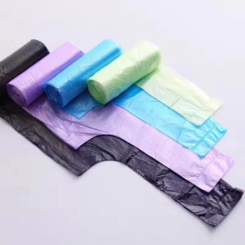 Kućne debele jednokratne vreće za otpad, velike veličine, s ručkama u stilu veste, za kuhinju, crne plastike