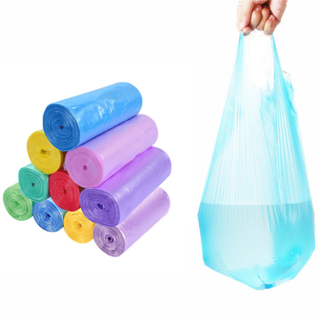 Kućne debele jednokratne vreće za otpad, velike veličine, s ručkama u stilu veste, za kuhinju, crne plastike