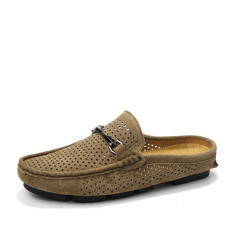 Ljetne muške loaferice od velur kože s izrezima, slip-on, britanski stil