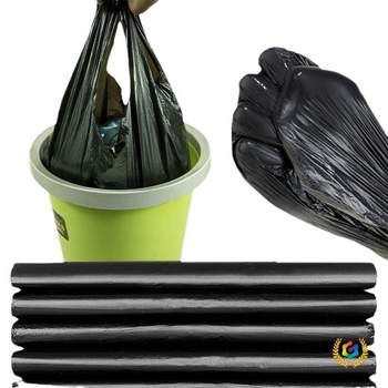 ☽ Čvrste jednokratne crne vreće za otpad, u stilu prsluka, 50 komada, za kućnu i uredsku upotrebu, plastika