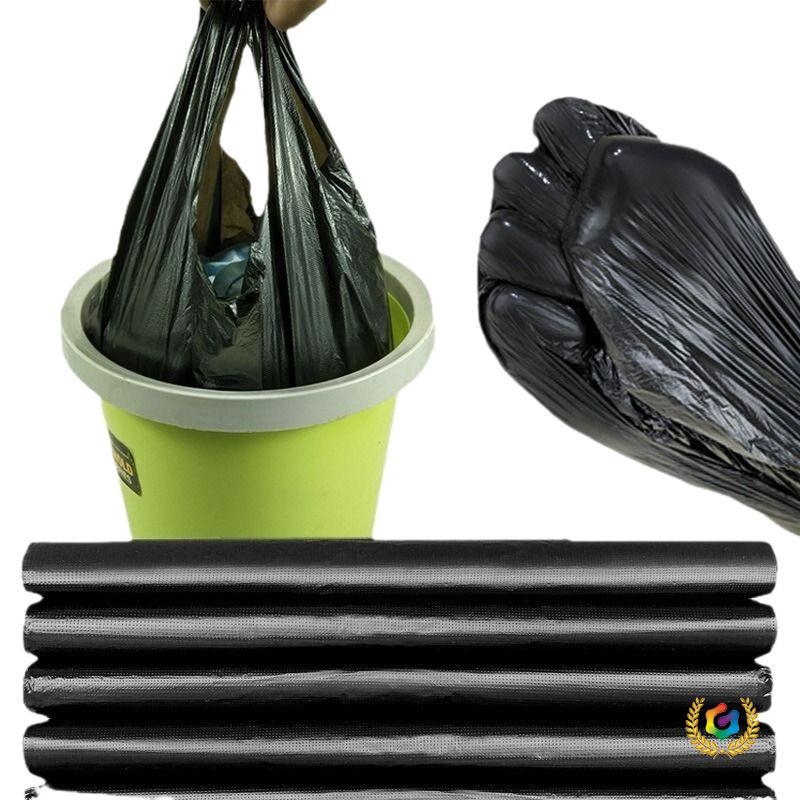 ☽ Čvrste jednokratne crne vreće za otpad, u stilu prsluka, 50 komada, za kućnu i uredsku upotrebu, plastika