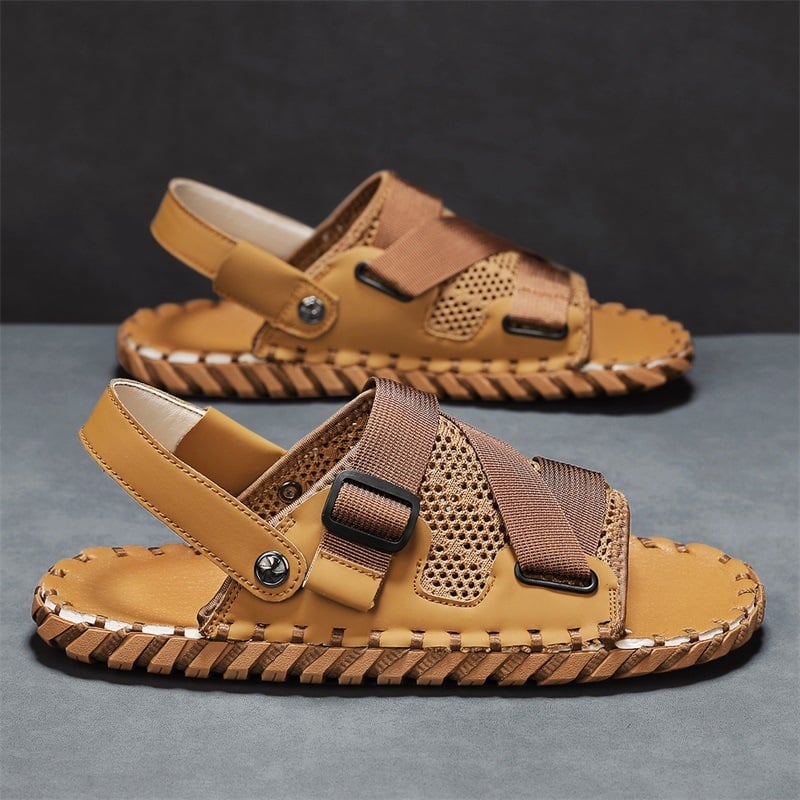 Escape Leopard 2025 Ljeto sandale s otvorenim prstima, velike veličine, moderne i svestrane vodene sandale, slip-on s šavovima, casual muške cipele