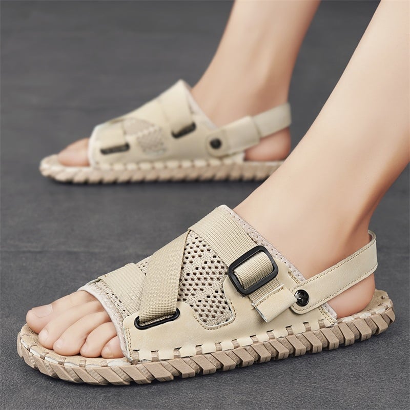 Escape Leopard 2025 Ljeto sandale s otvorenim prstima, velike veličine, moderne i svestrane vodene sandale, slip-on s šavovima, casual muške cipele