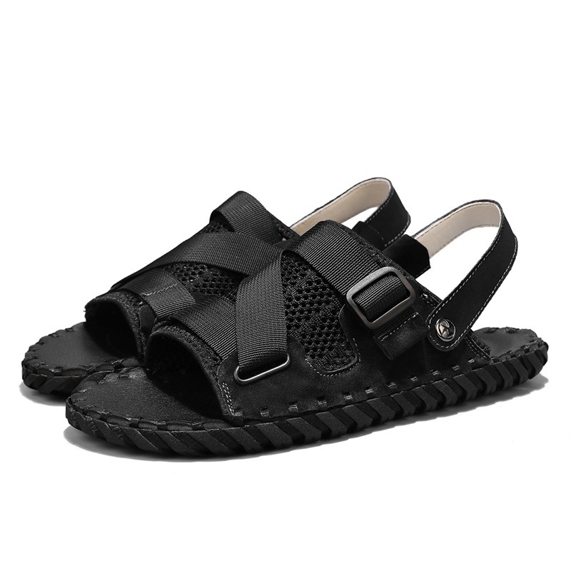 Escape Leopard 2025 Ljeto sandale s otvorenim prstima, velike veličine, moderne i svestrane vodene sandale, slip-on s šavovima, casual muške cipele