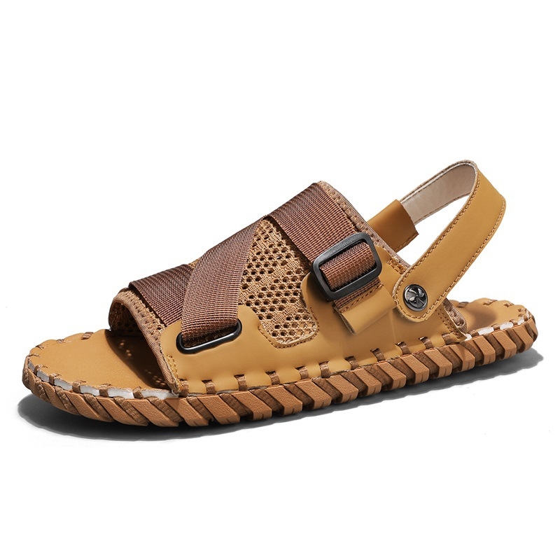 Escape Leopard 2025 Ljeto sandale s otvorenim prstima, velike veličine, moderne i svestrane vodene sandale, slip-on s šavovima, casual muške cipele