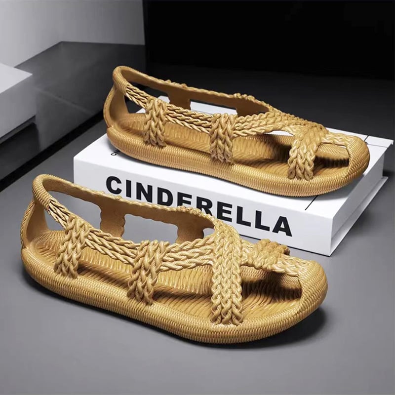 Novi stil PVC ratana imitacije sandala s retro dizajnom, plus veličina, za muškarce i žene, plaža i vozačke sandale