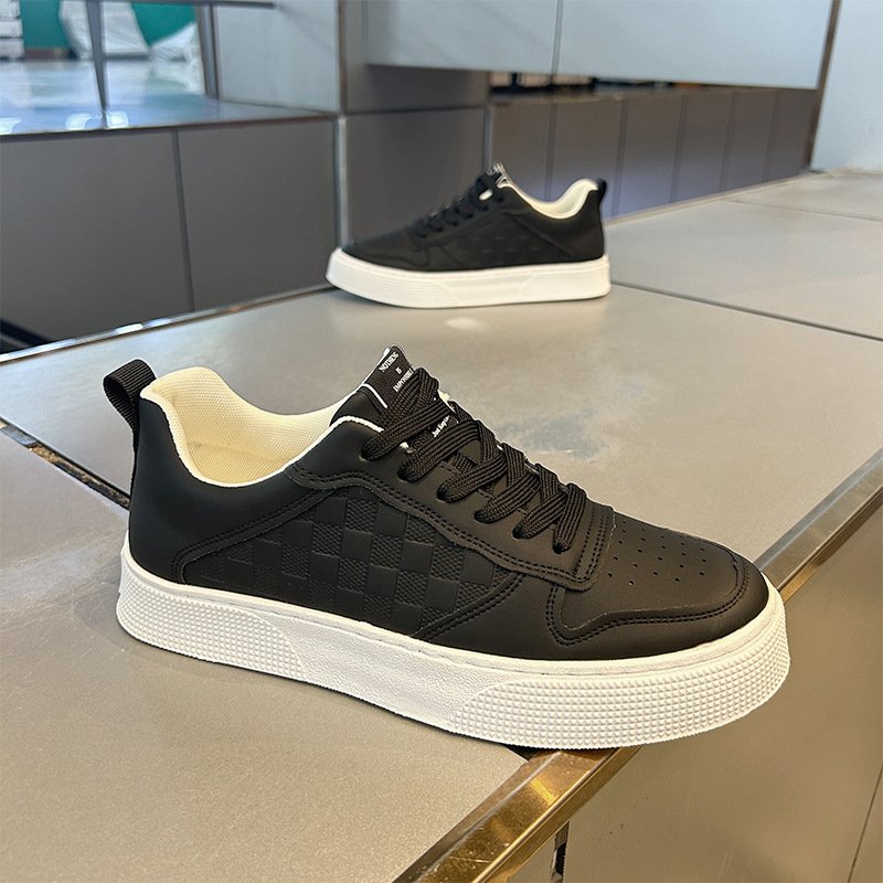 Jesenske kožne tenisice za muškarce – Panda boja, casual gradski stil, 2023 trend